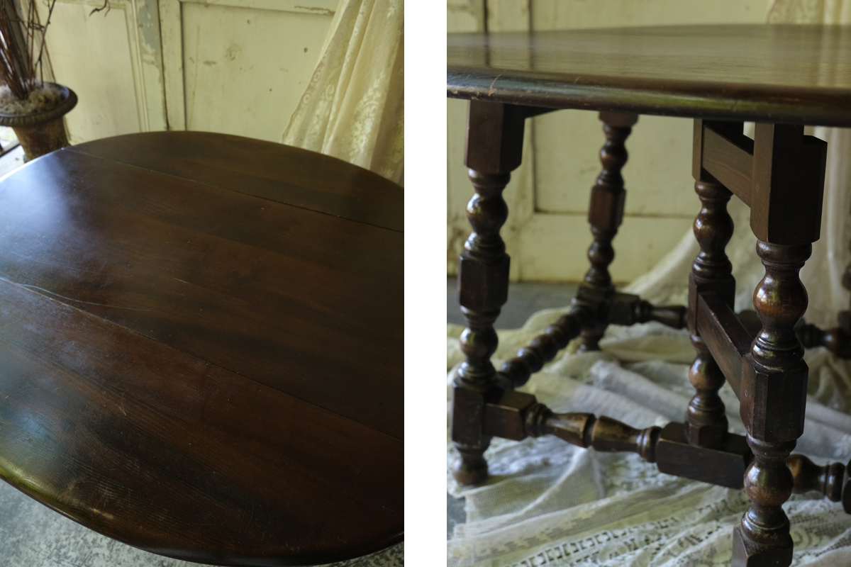 E171-10 フランス アンティーク ローテーブル ゲートレッグテーブル